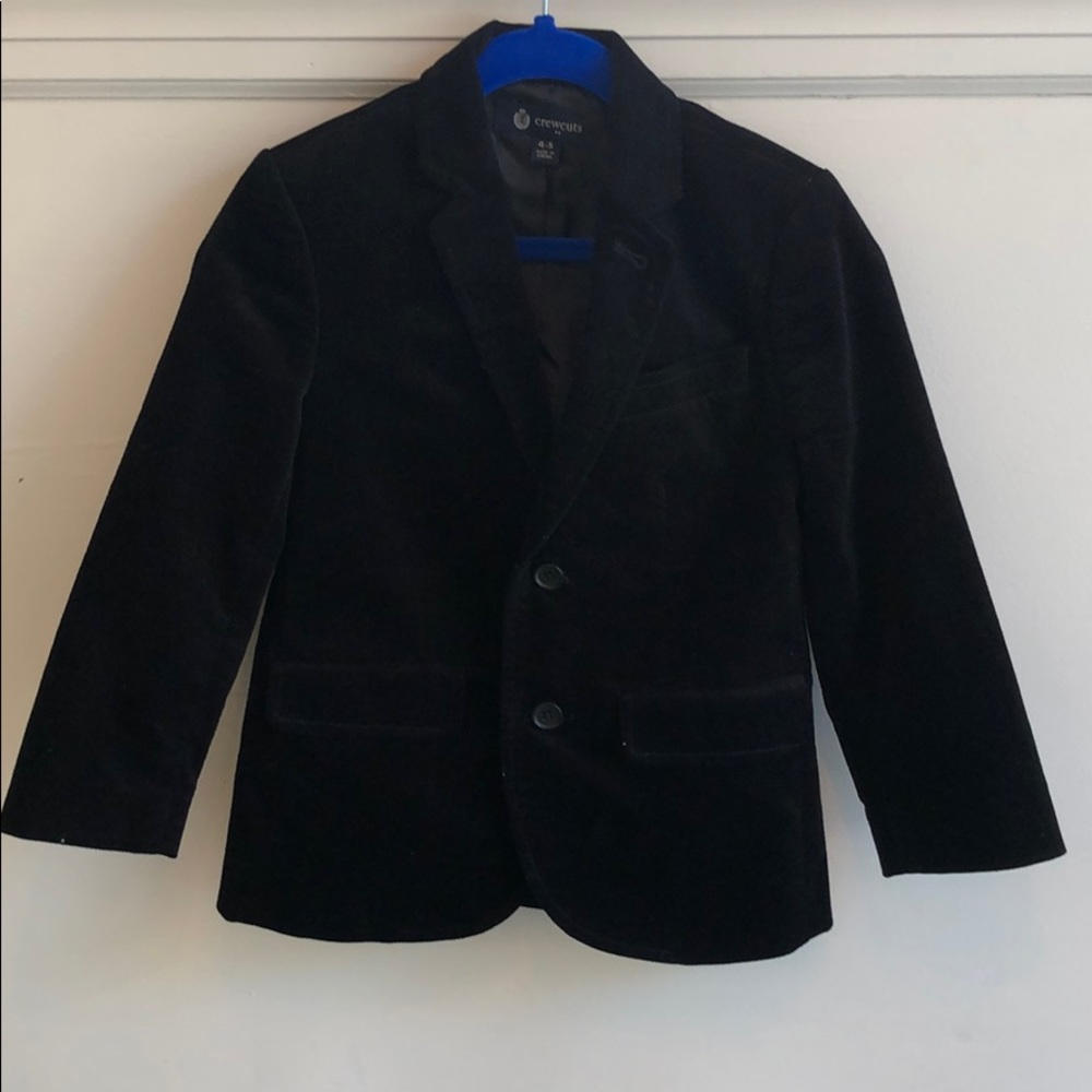 Crew Cute Boys Black Velvet Blazer